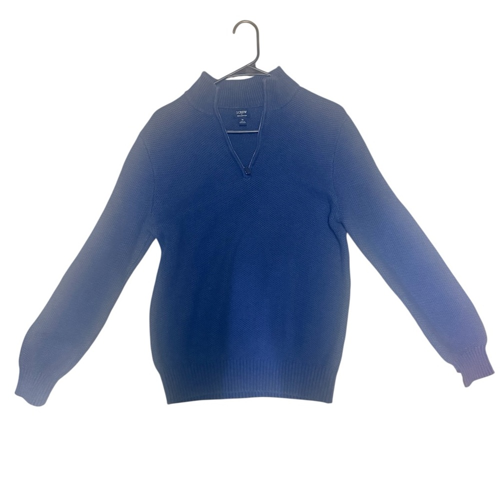 J. Crew Factory Mens Navy Quarter-Zip Knit Sweater